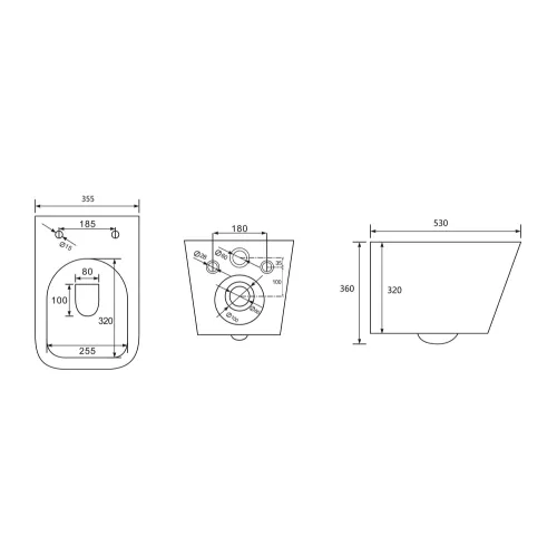 Унитаз ABBER Rechteck AC1201MW подвесной белый матовый, безободковый, Выбрать цвет: Белый матовый, изображение 11
