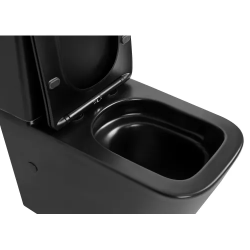Унитаз ABBER Rechteck AC1210TMB компакт черный матовый, безободковый, смыв торнадо, Выбрать цвет: Черный матовый, изображение 6