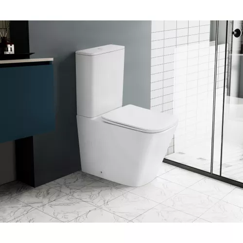 Унитаз ABBER Rechteck AC1210TMW компакт белый матовый, безободковый, смыв торнадо, Выбрать цвет: Белый матовый, изображение 3