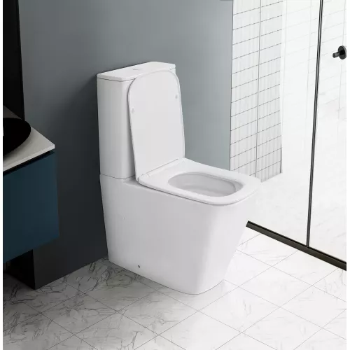 Унитаз ABBER Rechteck AC1210TMW компакт белый матовый, безободковый, смыв торнадо, Выбрать цвет: Белый матовый, изображение 4