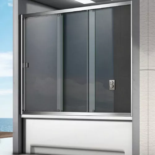 Шторка для ванны Good Door SCREEN WTW высота 140 прозрачное, Цвет стекла: прозрачное, Цвет профиля: Хром, Выбрать размер: 120, изображение 2