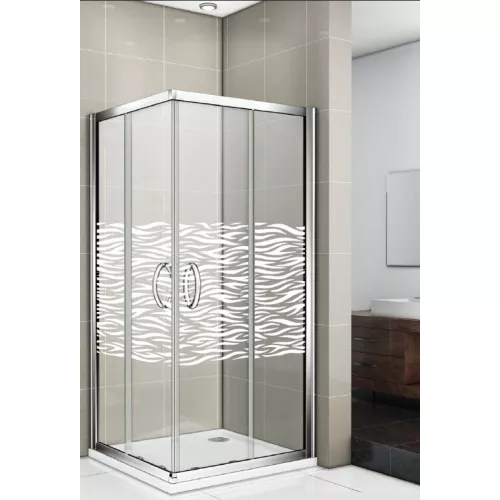Душевой уголок Good Door ANTARES CR с рисунком  без поддона, Выбрать размер: 100х100, Цвет стекла: с рисунком