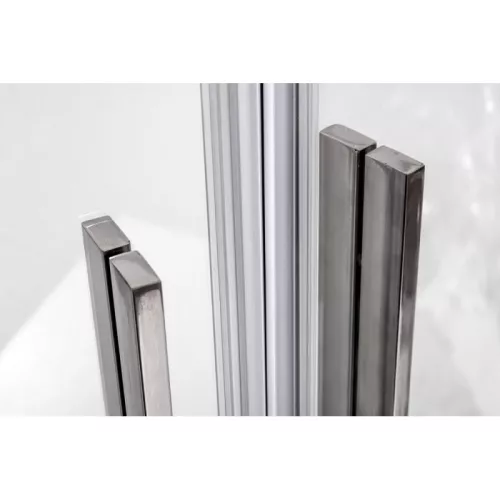 Душевое ограждение HC 80/90/100/120  DTO четверть круга, Цвет стекла: прозрачное, Цвет профиля: Хром, Выбрать размер: 80х80, изображение 4