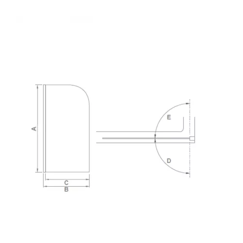 Шторка для ванны Good Door SCREEN H/H-HT-CH/CB  80*140, Внешний вид: хром, без ручки, изображение 5