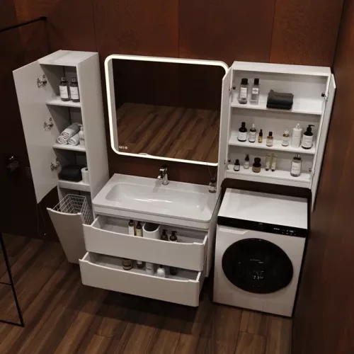 Подвесной шкаф "Бергамо мини 60" Люкс антискрейтч белый, PLUS, Выбрать цвет: белый , изображение 3