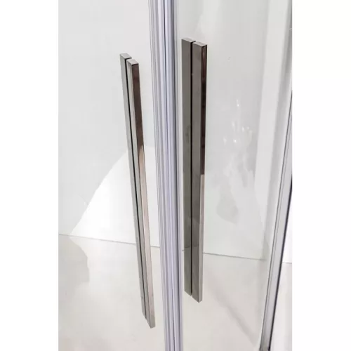 Душевое ограждение HC 80/90/100/120  DTO четверть круга, Цвет стекла: прозрачное, Цвет профиля: Хром, Выбрать размер: 80х80, изображение 3