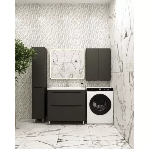 Подвесной шкаф  Style Line "Бергамо мини 60" Люкс антискрейтч черный, PLUS, Выбрать цвет: Черный, изображение 4