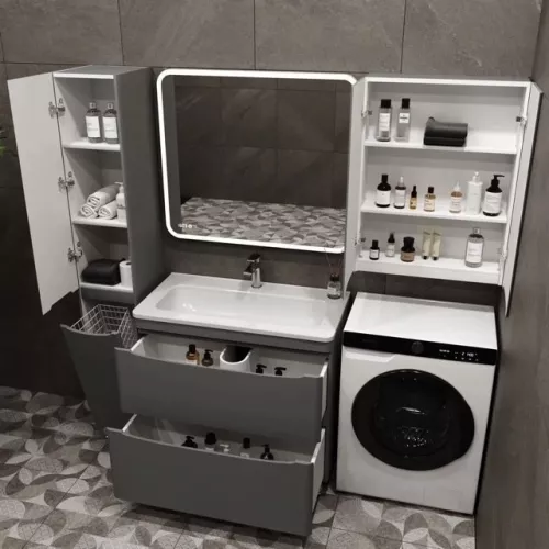 Подвесной шкаф "Бергамо мини 60" Люкс антискрейтч серый, Plus, Выбрать цвет: серый, изображение 5