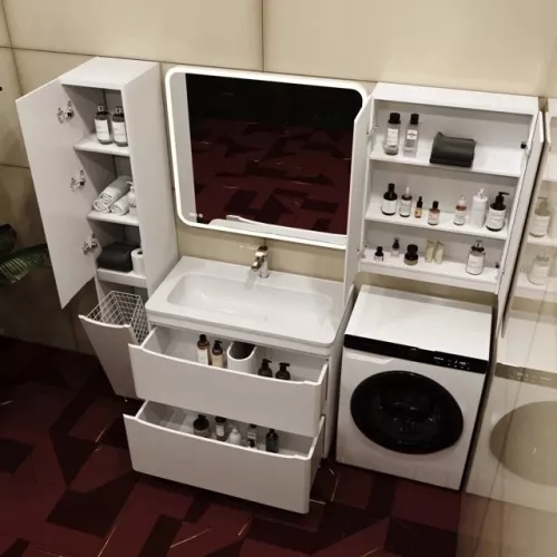 Подвесной шкаф "Бергамо мини 60" Люкс антискрейтч белый, PLUS, Выбрать цвет: белый , изображение 5