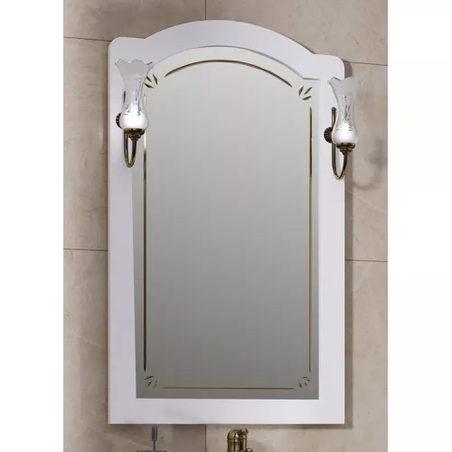 Мебель для ванной: Зеркало OPADIRIS со светильниками  Лоренцо 60 Белый матовый 1 в магазине Акватория