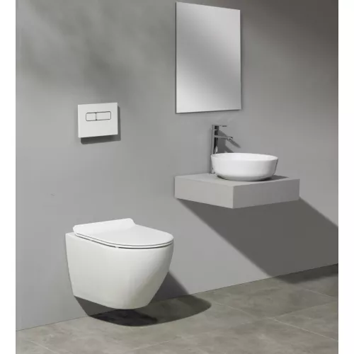 Унитаз подвесной CeramaLux 2197, Выбрать цвет: Белый, изображение 2