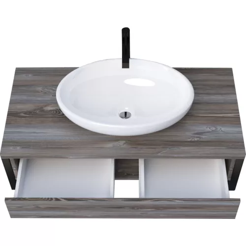 Тумба подвесная 1Marka GRUNGE LOFT дуб намибия, Выбрать цвет: Дуб Намибия, Выбрать размер: 100, изображение 2