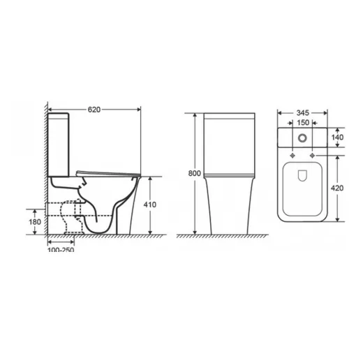 Унитаз напольный CeramaLux 1222A, изображение 5