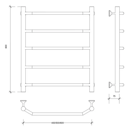 Полотенцесушитель Secado Агата 1  водяной, хром, Выбрать размер: 40х60, изображение 2