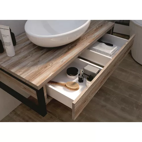 Тумба подвесная 1Marka GRUNGE LOFT дуб намибия, Выбрать цвет: Дуб Намибия, Выбрать размер: 100, изображение 5