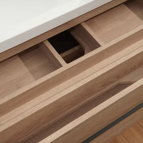 Тумба подвесная  ACWEN ДЖУНИ 90 дуб гладстоун песочный с раковиной Флай, изображение 10