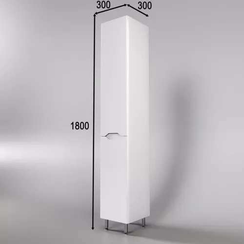 Колонна универсальная "Марелла" с корзиной, Люкс антискрейтч белый глянец, PLUS, Выбрать цвет: Белый глянец, Выбрать размер: 30, Ориентация: правая, изображение 2