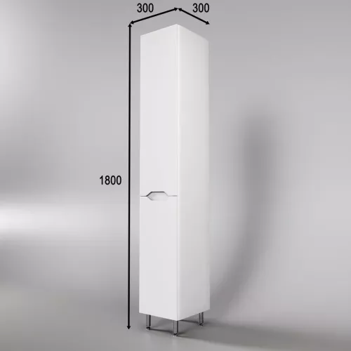 Колонна универсальная "Марелла" с корзиной, Люкс антискрейтч  PLUS, Выбрать цвет: Белый матовый, Выбрать размер: 30, Ориентация: правая, изображение 2