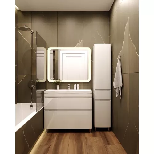 Тумба напольная с раковиной Style Line Атлантика 80 Люкс Plus бетон крем, Выбрать цвет: Бетон крем, Выбрать размер: 80, изображение 5