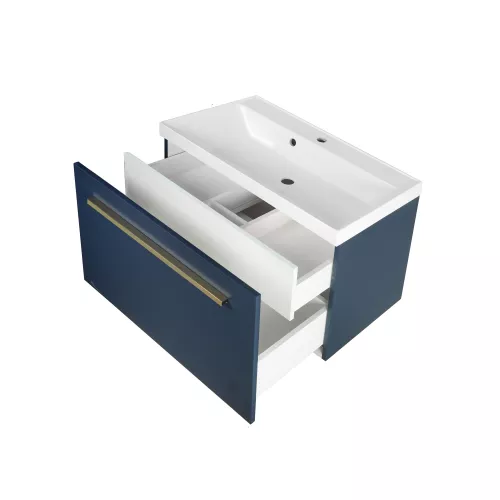 Тумба подвесная ACWEN МИРА 70/80/90 с раковиной Слим , темно-синий матовый, Выбрать размер: 70, Комплектация: с раковиной Comfort 70, изображение 7