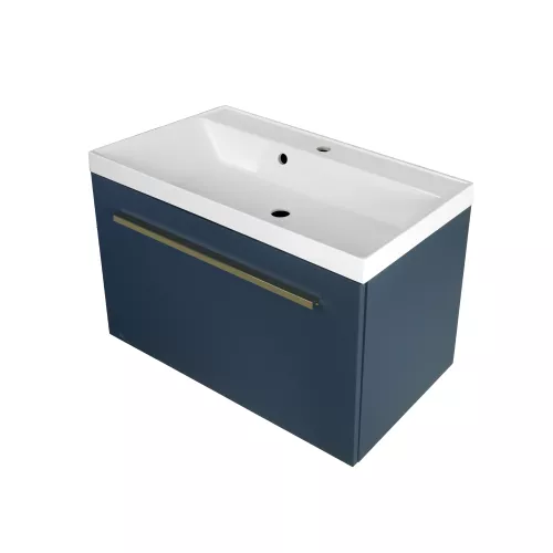 Тумба подвесная ACWEN МИРА 70/80/90 с раковиной Слим , темно-синий матовый, Выбрать размер: 70, Комплектация: с раковиной Comfort 70, изображение 6