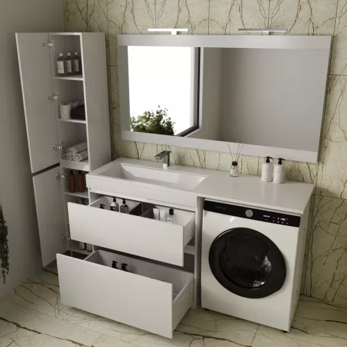 Тумба напольная 2 ящика Style Line с раковиной  Даллас левая/правая, Выбрать размер: 150, изображение 2