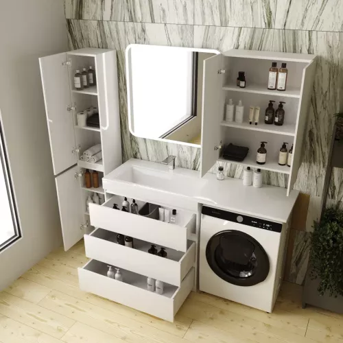 Тумба напольная 3 ящика с раковиной Style Line  Даллас  левая/правая, Выбрать размер: 150, изображение 2