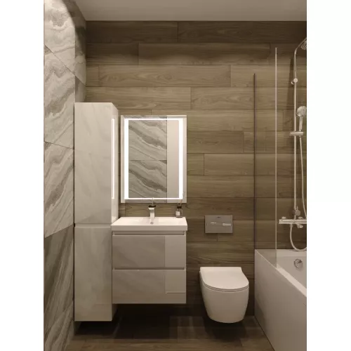 Тумба подвесная с раковиной Style Line Даймонд Люкс Plus, Выбрать размер: 60, Выбрать цвет: Белый, изображение 5