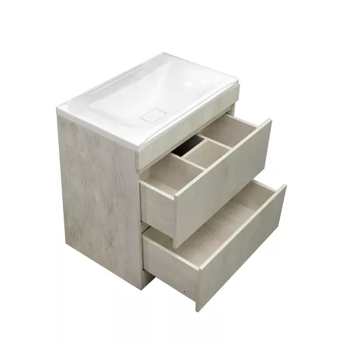 Тумба подвесная  ACWEN ДОРО 70  бетон пайн с раковиной, изображение 6