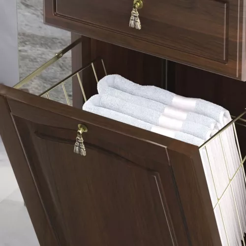 Пенал OPADIRIS Риспекто-40 левый/правый С БЕЛЬЕВОЙ КОРЗИНОЙ, орех антикварный, Выбрать цвет: Орех антикварный, Ориентация: Левая, изображение 4