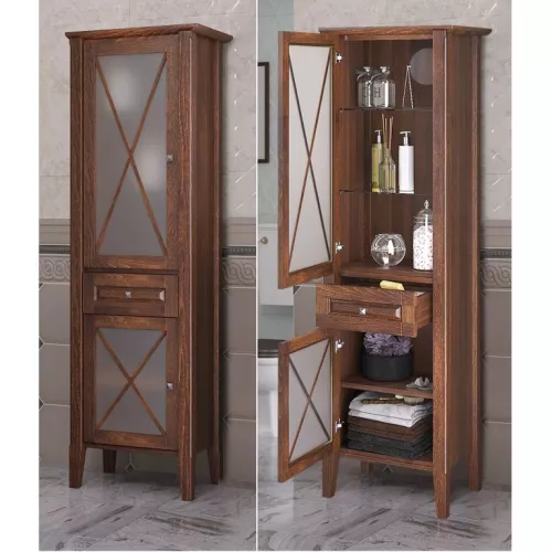 Пенал напольный OPADIRIS Палермо левый/правый,  светлый орех, Выбрать цвет: Светлый орех, Ориентация: Левая, изображение 5