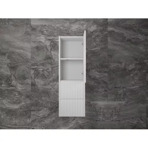 Пенал «Стокгольм» 360 см подвесной 2 ящика белый рифленый софт, Выбрать цвет: Белый, изображение 5