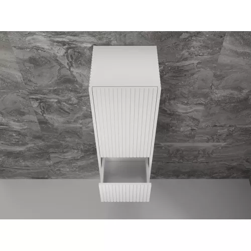 Пенал «Стокгольм» 360 см подвесной 2 ящика белый рифленый софт, Выбрать цвет: Белый, изображение 2