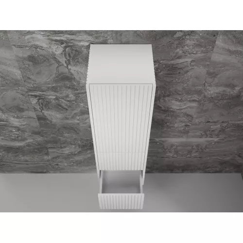 Пенал «Стокгольм» 360 см подвесной 2 ящика белый рифленый софт, Выбрать цвет: Белый, изображение 3