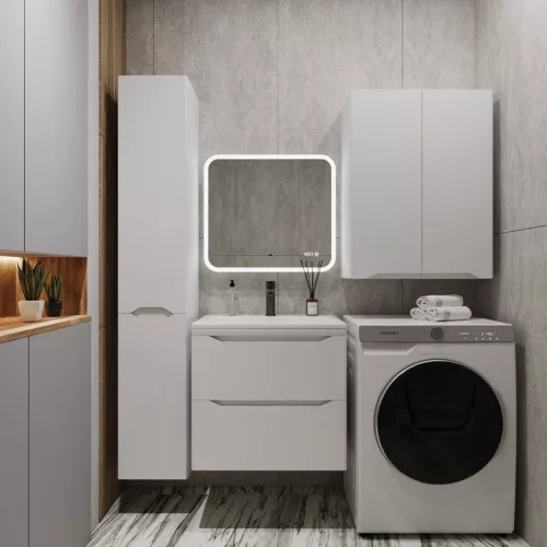 Колонна универсальная "Марелла" с корзиной, Люкс антискрейтч  PLUS, Выбрать цвет: Белый матовый, Выбрать размер: 30, Ориентация: правая, изображение 4