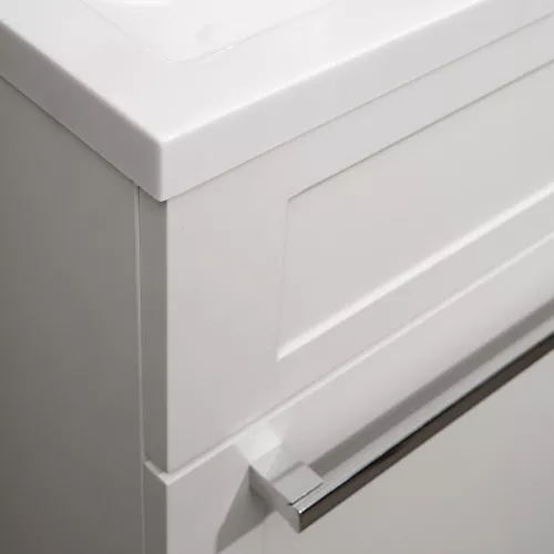 Тумба напольная ACWEN СОФИЯ 60  белая с раковиной Океан, ручки хром/черный, Внешний вид: ручка Хром, изображение 11