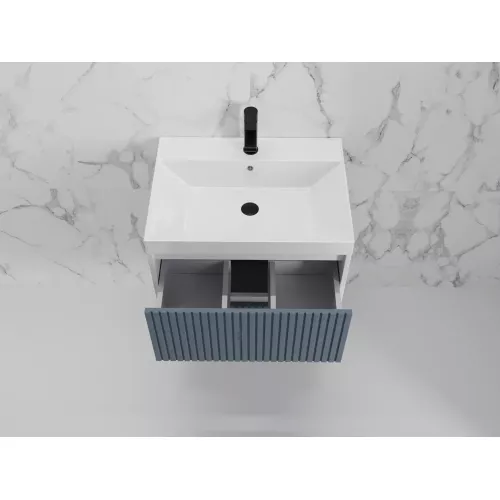 Тумба подвесная "Стокгольм "с раковиной Classic , (2 ящ.) графит софт, PUSH, Выбрать цвет: Графит, Выбрать размер: 60, изображение 5