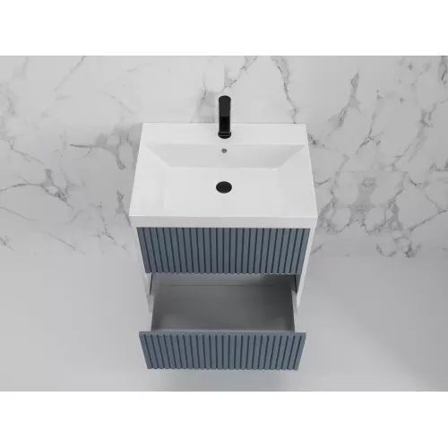 Тумба подвесная "Стокгольм "с раковиной Classic , (2 ящ.) графит софт, PUSH, Выбрать цвет: Графит, Выбрать размер: 60, изображение 6