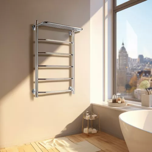 Полотенцесушитель Secado Агата 1 СП, с полочкой, водяной, хром, Выбрать размер: 40х60, изображение 3