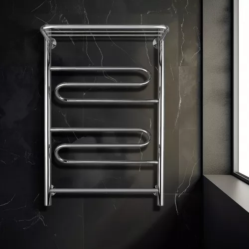 Полотенцесушитель Secado Валенсия 1 СП, с полочкой, водяной, хром, Выбрать размер: 40х60, изображение 3