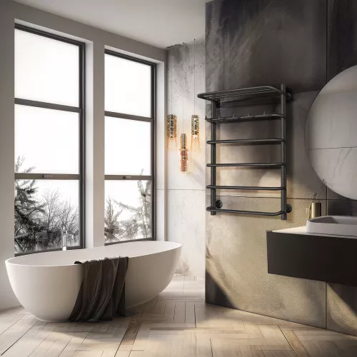 Полотенцесушитель Secado Мерида 1 КСП с крючками и полочкой, водяной, хром, Выбрать размер: 40х60, изображение 4