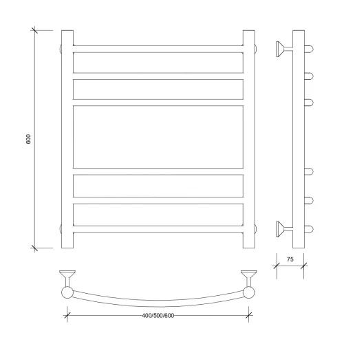 Полотенцесушитель Secado Милан 3 водяной, хром, Выбрать размер: 40х60, изображение 2