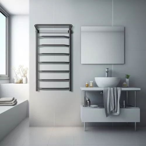 Полотенцесушитель Secado Агата 1 СП, с полочкой, водяной, хром, Выбрать размер: 40х60, изображение 4