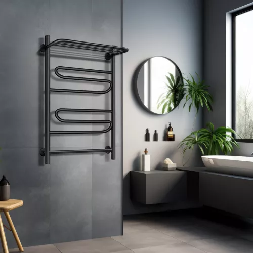 Полотенцесушитель Secado Валенсия 1 СП, с полочкой, водяной, хром, Выбрать размер: 40х60, изображение 4