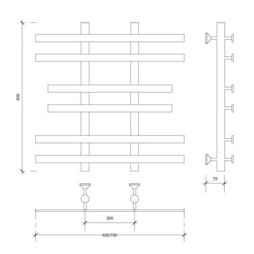 Полотенцесушитель Secado Понтида 2  водяной, хром, Выбрать размер: 60х60, изображение 2