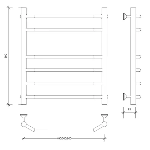 Полотенцесушитель Secado Агата 5 водяной, хром, Выбрать размер: 40х60, изображение 2