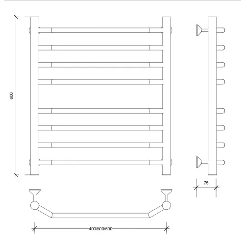 Полотенцесушитель Secado Агата 4  водяной, хром, Выбрать размер: 40х60, изображение 2