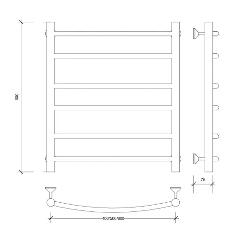 Полотенцесушитель Secado Милан 2 водяной, хром, Выбрать размер: 40х60, изображение 2