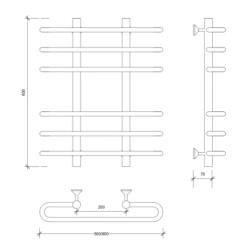 Полотенцесушитель Secado Венеция 3  водяной, хром, Выбрать размер: 50х60, изображение 4