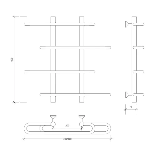 Полотенцесушитель Secado Венеция 4 водяной, хром, Выбрать размер: 70х60, изображение 2